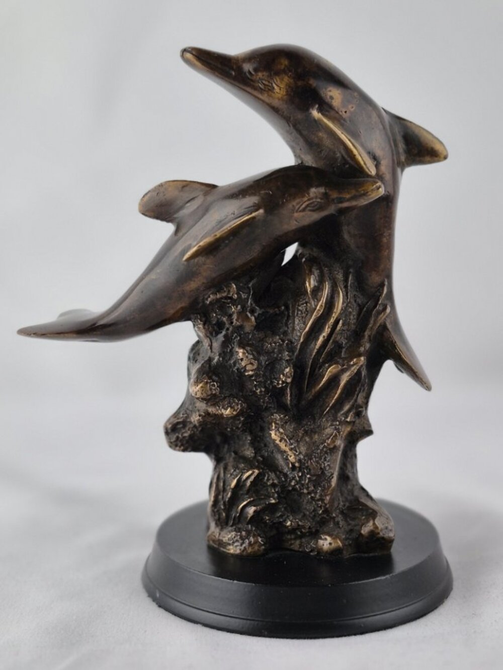 Dolphins Swimming in the Reeds Ocean Metal Sculpture
